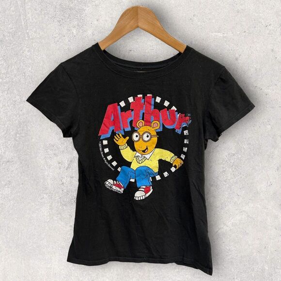 Vintage Tops - Vintage 2001 Arthur Women's‎ Graphic T Shirt Black Fits Small Y2K